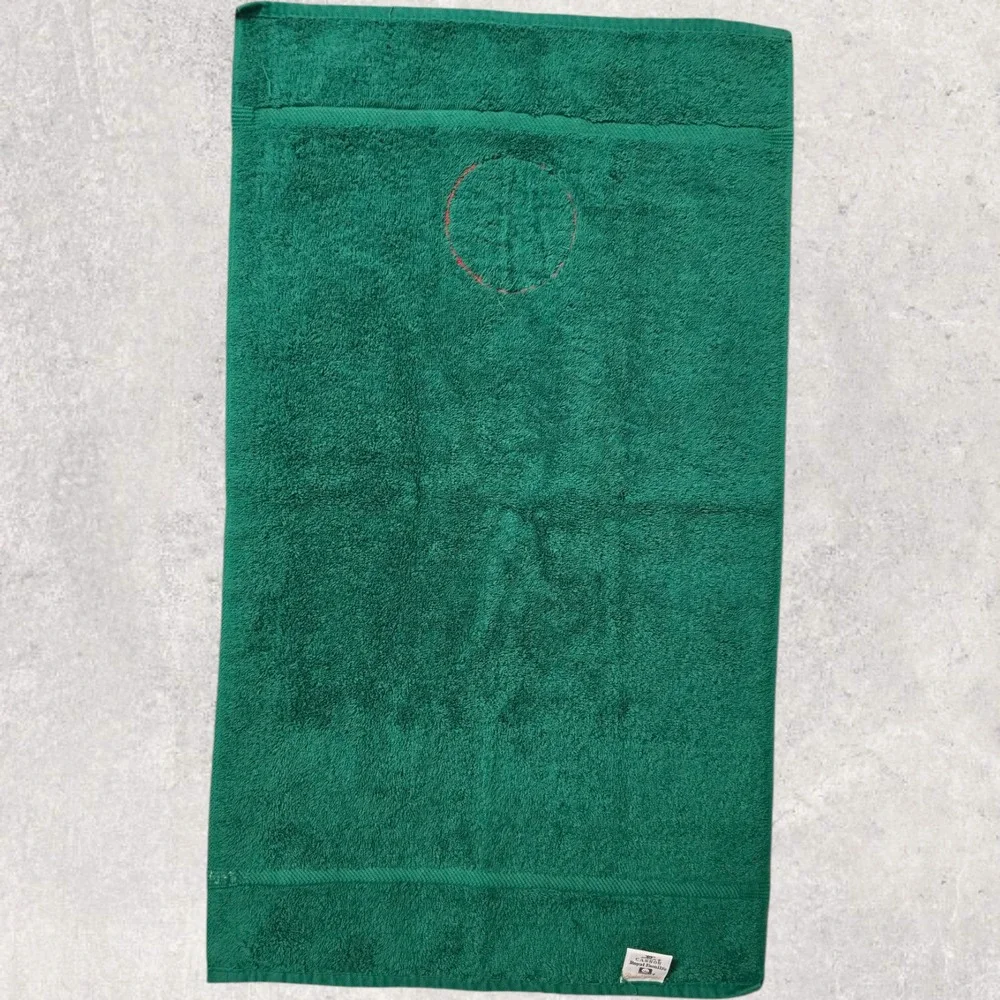 Vintage Cannon Royal Family Christmas Hand‎ Towels Set of 2 Green Hand Appliquéd